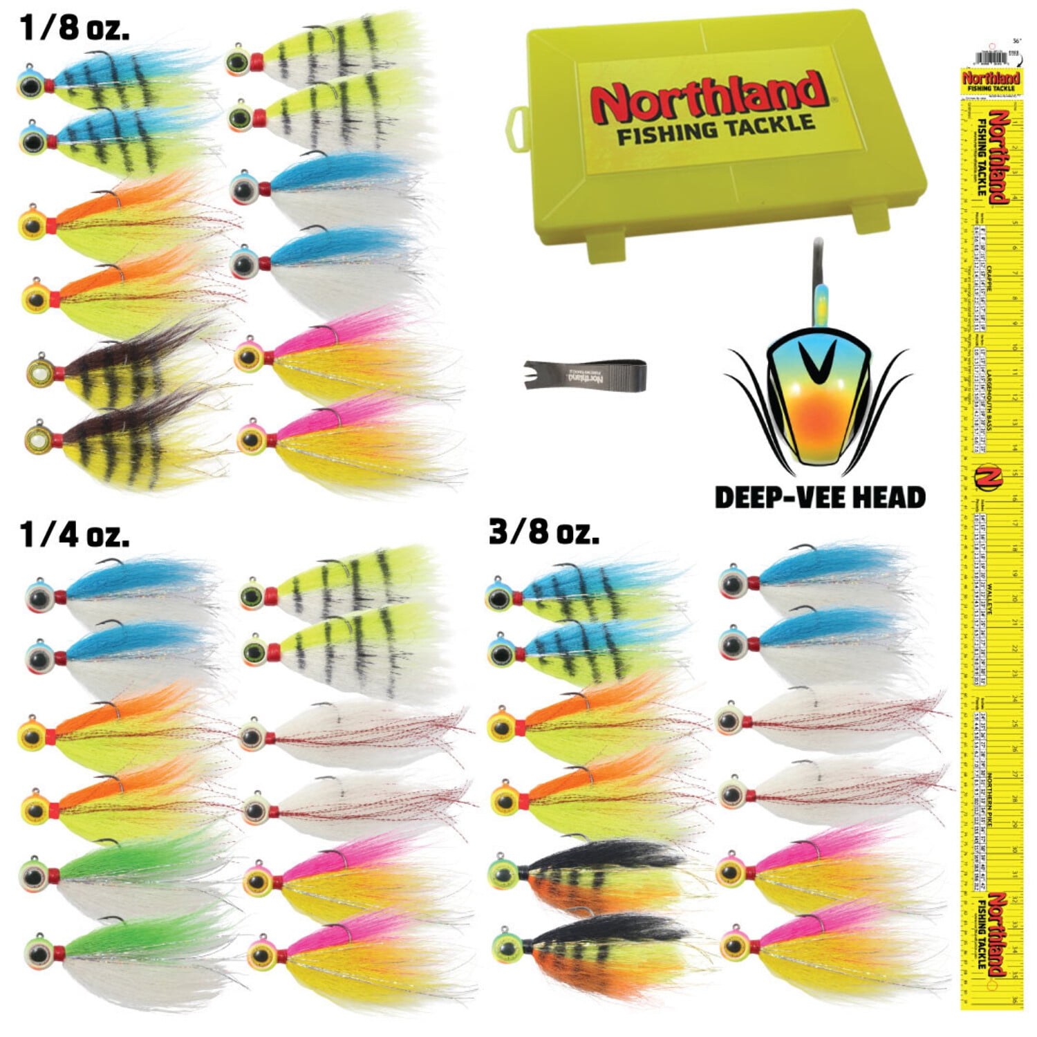 Crappie-Jig-Marabou-Feather-Jigs-for-Crappie-Fishing-Lures kit 50 Pack  Panfish Sunfish Hair Jig Bait 1/8 1/16 1/32 oz