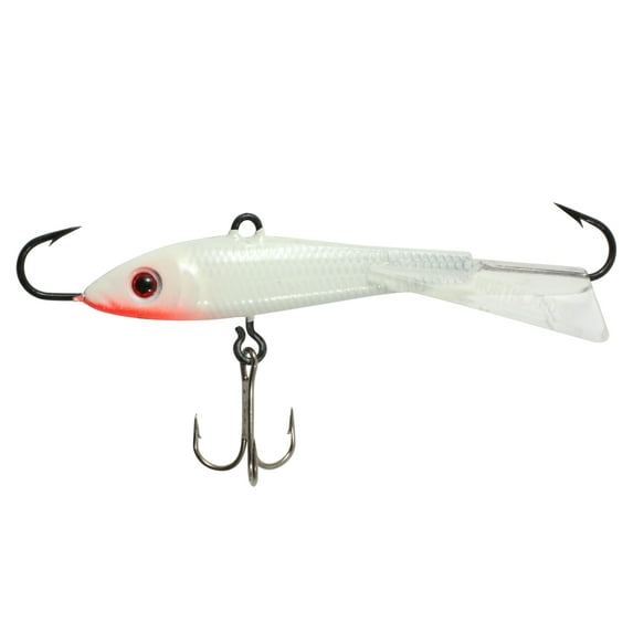 Northland Fishing Tackle Pitchin' Puppet Darting Premium Fishing Jig for Snap Jigging & Pitching Walleyes, 9/16 oz, Glo White