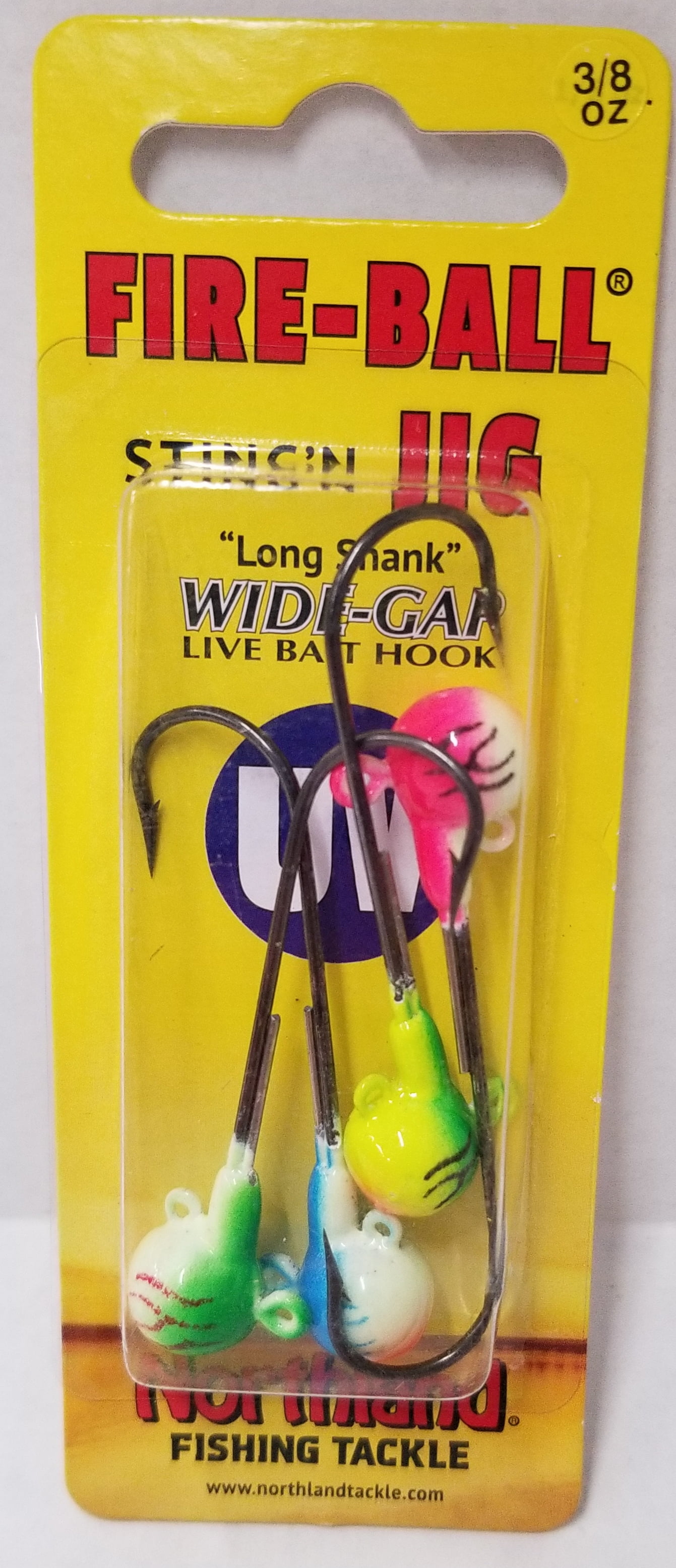 Northland Tackle UV Long Shank Fire-Ball Jig, Roundhead Jig, Freshwater,  Assorted 