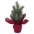 thumbnail image 1 of Northlight 0.7 FT Mini Pine Christmas Tree in Red Burlap Pot - Unlit, 1 of 5