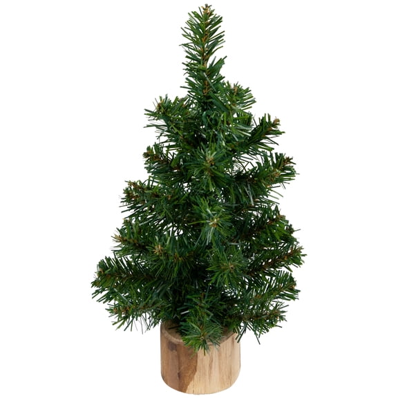 Northlight 0.8 FT Alpine Medium Artificial Christmas Tree with Wooden Base - Unlit