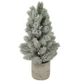 thumbnail image 1 of Northlight 1.3 FT LED Lighted Mini Frosted Pine Christmas Tree in Cement Base, 1 of 5