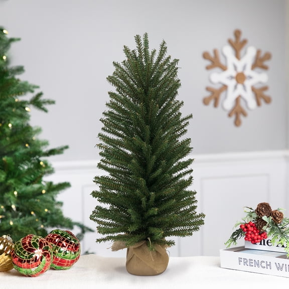 Northlight 1.5 FT Traditional Scottsdale Mini Pine Artificial Christmas Tree with Burlap, Unlit