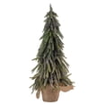 thumbnail image 1 of Northlight 1.7 FT Downswpt Glittered Pine Tree in Burlap Base - Unlit, 1 of 4