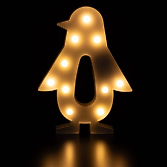 Northlight LED Lighted Penguin Marquee Wall Art - 10.25" - White