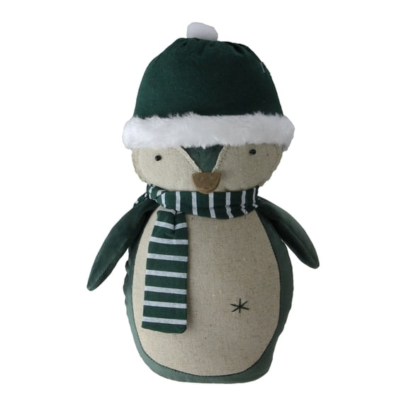 Northlight 10.25” Green and White Penguin with Scarf Tabletop Decor