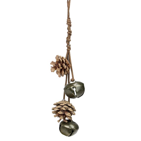 Northlight 10.25" Pine Cones and Jingle Bells Christmas Ornament