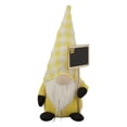 thumbnail image 1 of Northlight 10.25" Yellow Gingham Hat Springtime Gnome with Chalk Board, 1 of 5