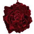 thumbnail image 1 of 10.5" Burgundy Red Velvet Rose Flower Christmas Ornament, 1 of 2