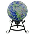 thumbnail image 1 of Northlight 10” Blue and Green Brush Strokes Outdoor Glass Garden Gazing Ball, 1 of 1
