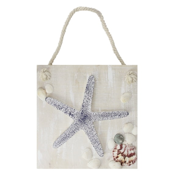 10" Cape Cod Inspired Starfish Wall Hanging Plaque with Seashells