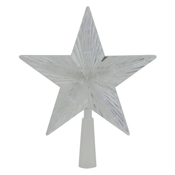 Northlight 10" Clear Crystal Star LED Christmas Tree Topper - Clear Lights