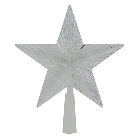 Northlight 10" Clear Crystal Star LED Christmas Tree Topper - Clear Lights