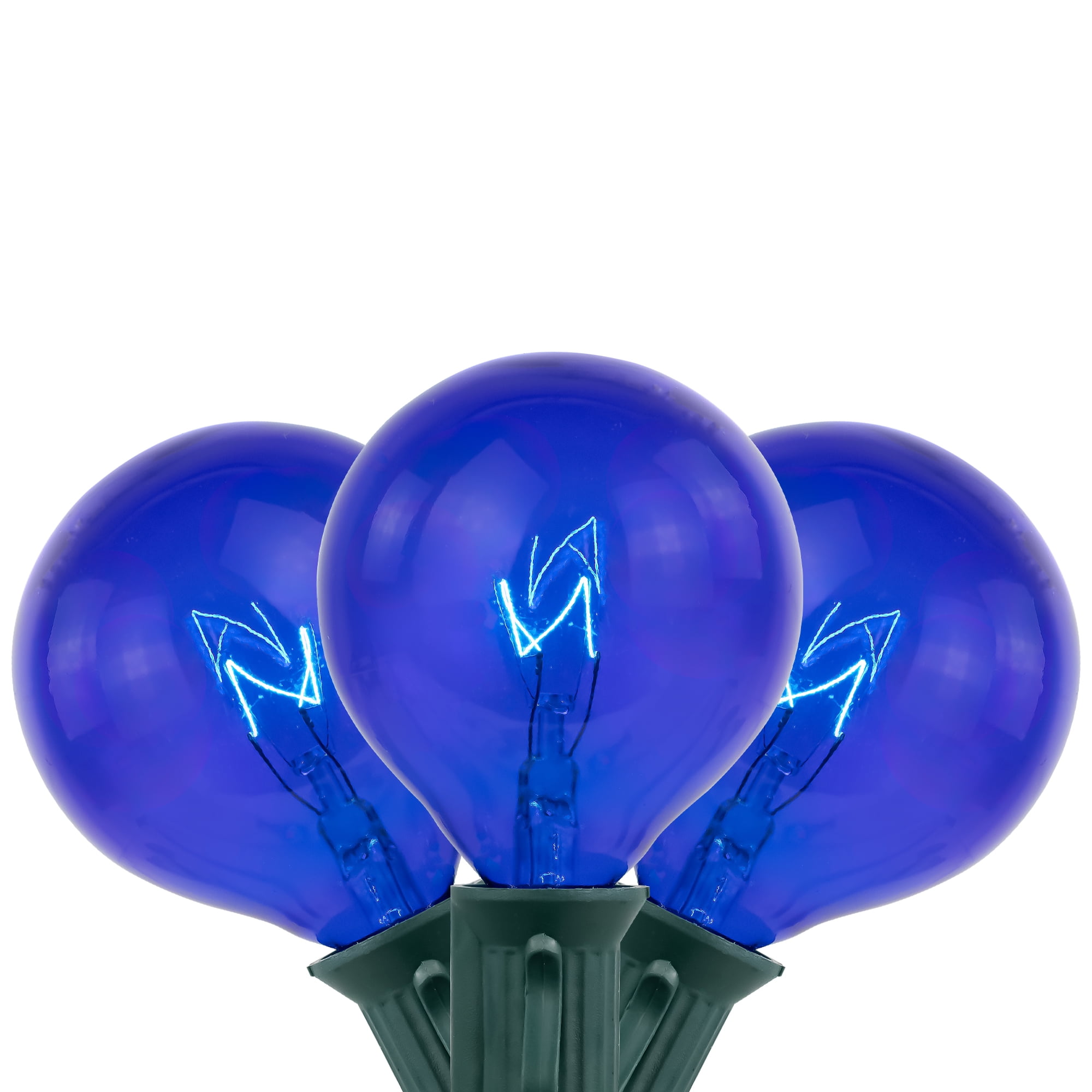 Blue Globe Incandescent Outdoor Christmas String Lights, 9ft
