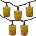 thumbnail image 1 of 10-Count Brown Tiki Mask Patio String Lights - 7.25 ft Brown Wire, 1 of 4