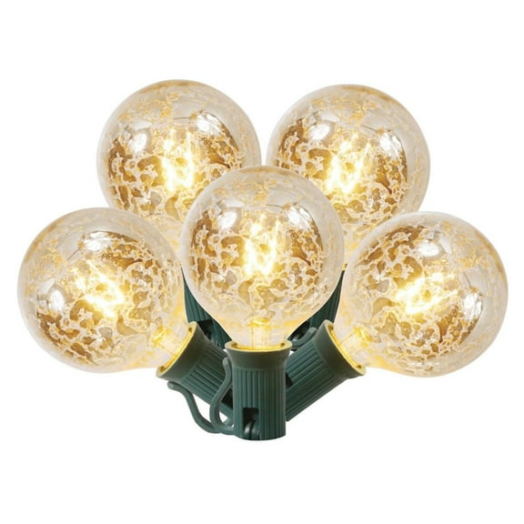 Northlight 10-Count Clear Mercury Glass G50 Globe Christmas Light Set 9ft Green Wire - 9'