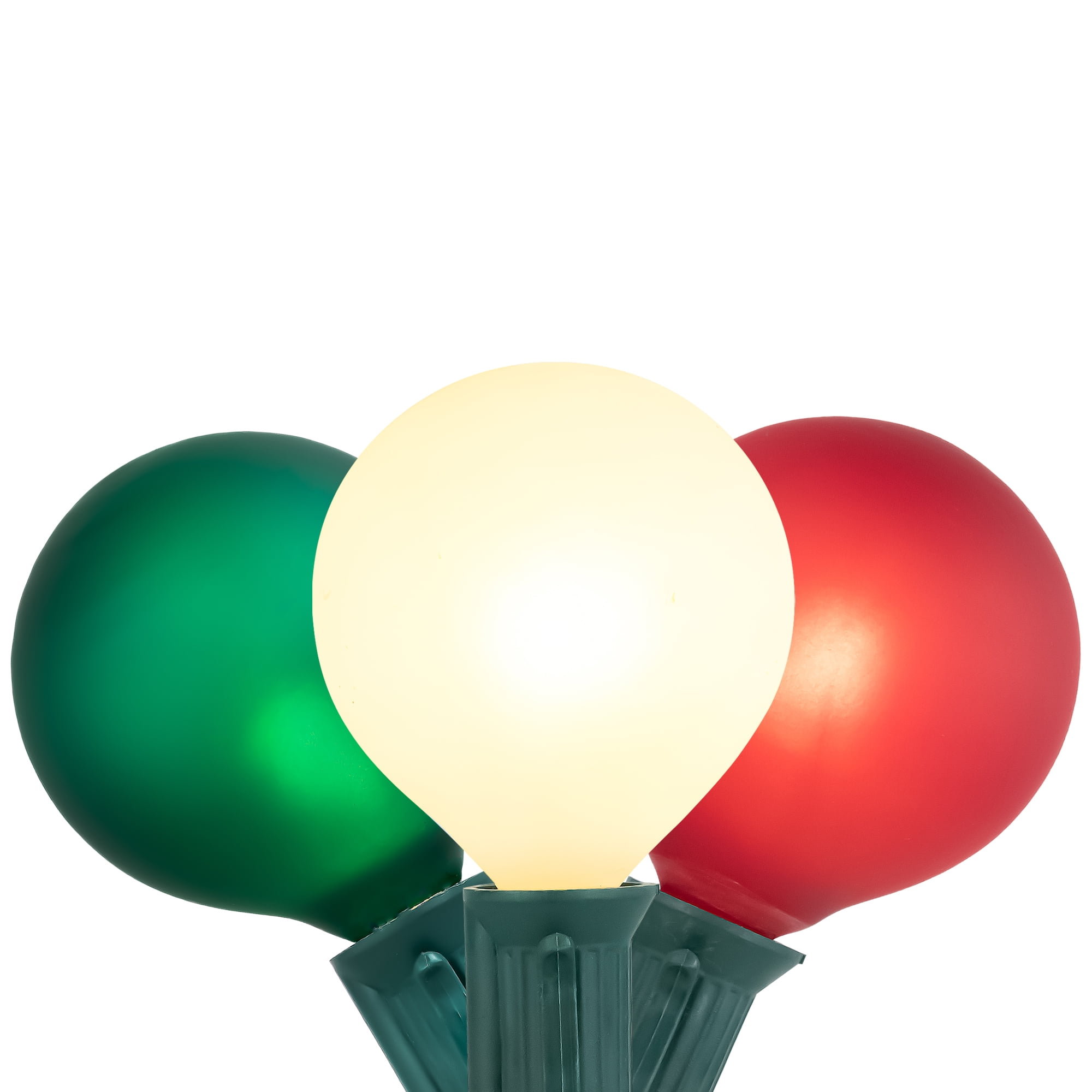 Outdoor Frosted Red, Green, and White Globe String Lights