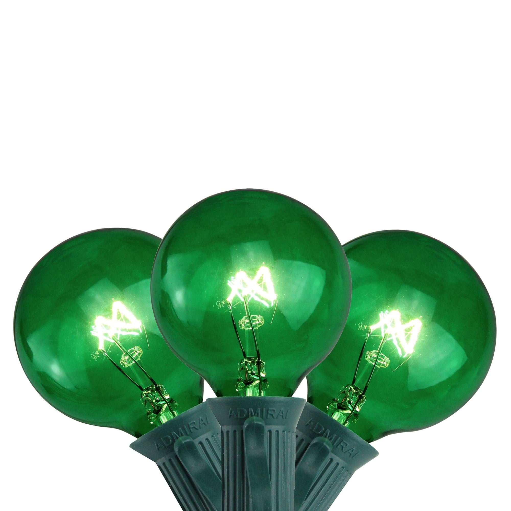 Green Globe Incandescent Christmas Patio Lights, 9ft Wire