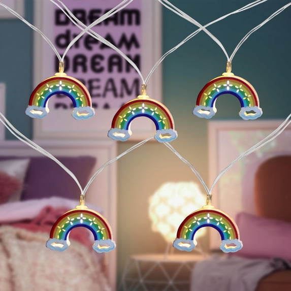 Northlight LED Rainbows and Clouds Indoor Outdoor Patio Light Set - 3.25' Clear Wire - 10ct