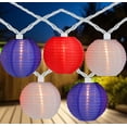 thumbnail image 1 of Northlight Patriotic Paper Lantern Patio String Lights - 7.5ft - White Wire - 10ct, 1 of 6