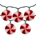 thumbnail image 1 of Northlight 10 Count Peppermint Candy Christmas Light Set, 6ft Green Wire, 1 of 7
