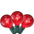 Northlight 10Count Red G50 Globe Christmas Patio Lights 9ft, Green
