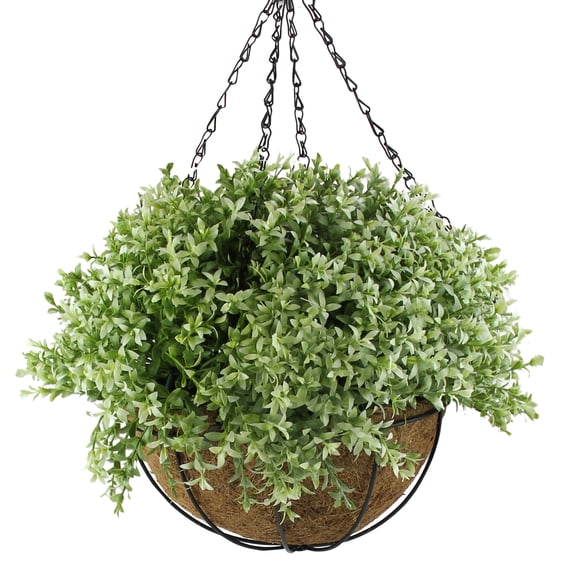 Northlight 10” Green Artificial Hanging Two-Tone Foliage Basket