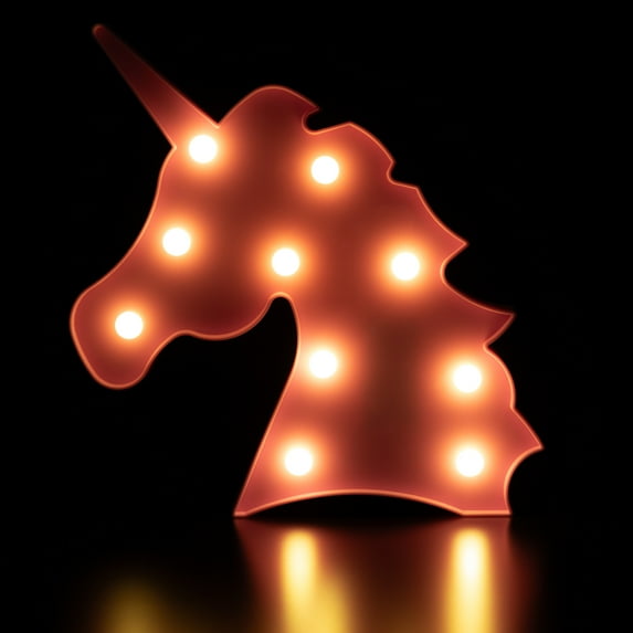 Northlight LED Lighted Unicorn Marquee Wall Art - 10" - Pink