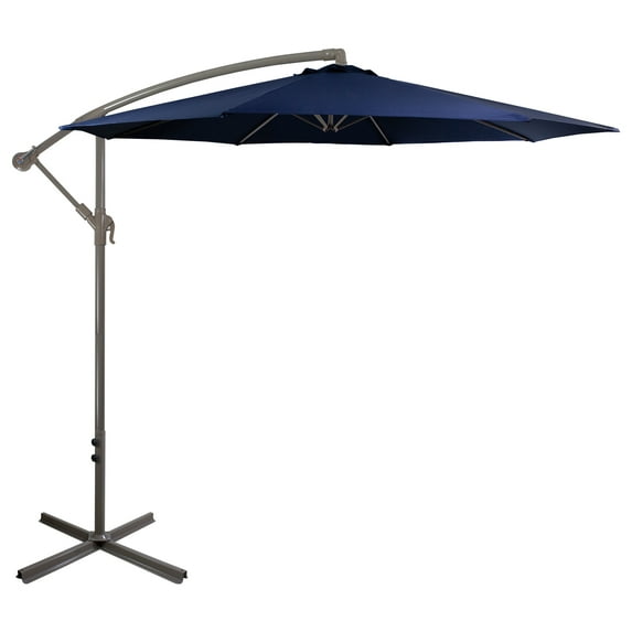 Northlight 10' Octagon Outdoor Patio Off-Set Umbrella with Hand Crank - Blue