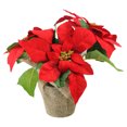 thumbnail image 1 of 10" Red Poinsettia Artificial Christmas Floral Arrangement, 1 of 3
