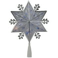 thumbnail image 1 of Northlight 10" Silver Snowflake Lighted Christmas Tree Topper - Blue Lights, 1 of 7