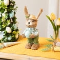 thumbnail image 1 of Northlight 10" Sisal Standing Bunny Rabbit with Robin's Egg Spring Easter Figure - Brown/Green, 1 of 6