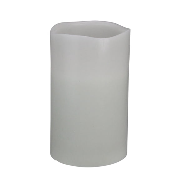 Northlight 10" White Battery Operated Flameless LED Lighted 3-Wick Flickering Wax Pillar Candle
