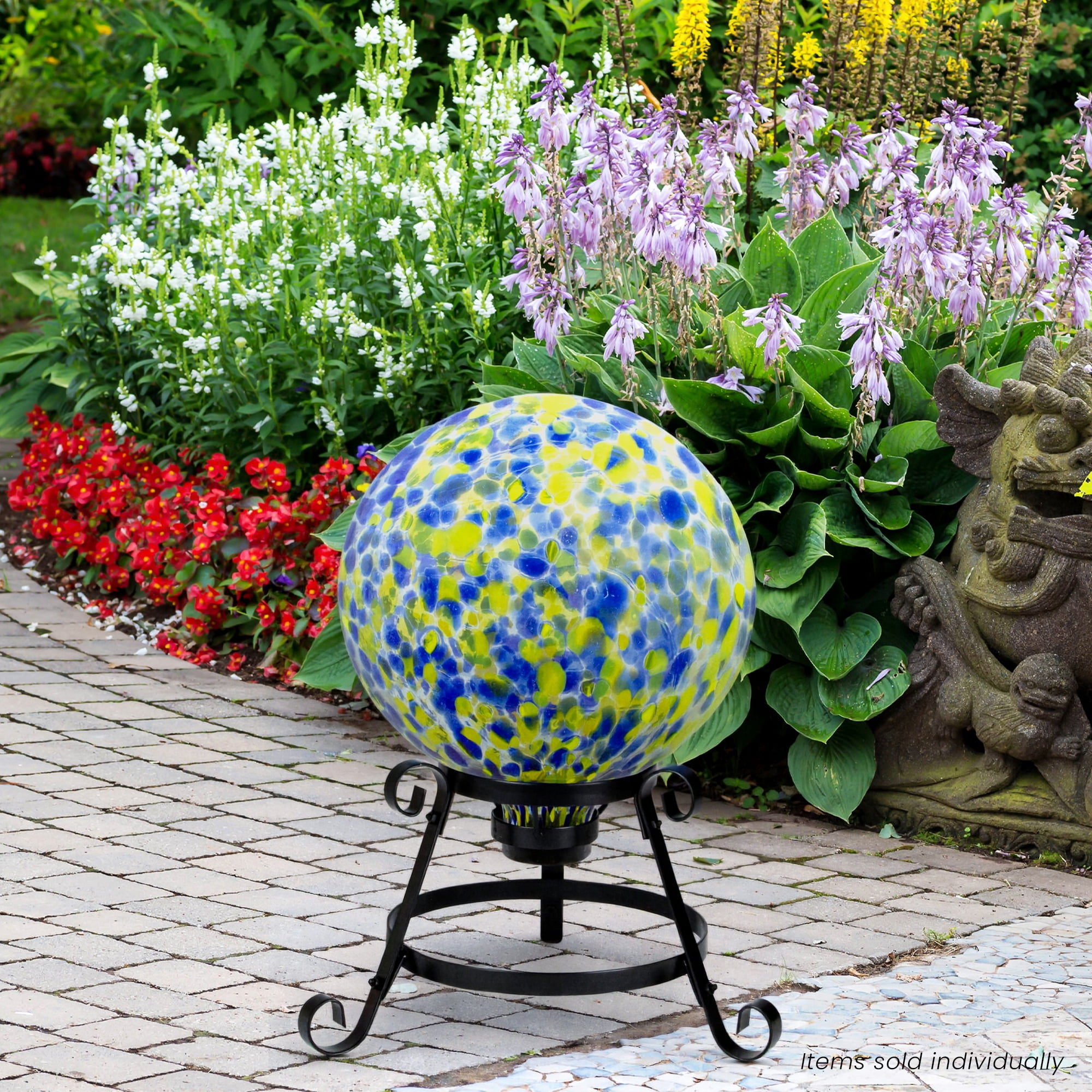 Northlight 10" Yellow and Blue Outdoor Patio Garden Gazing Ball