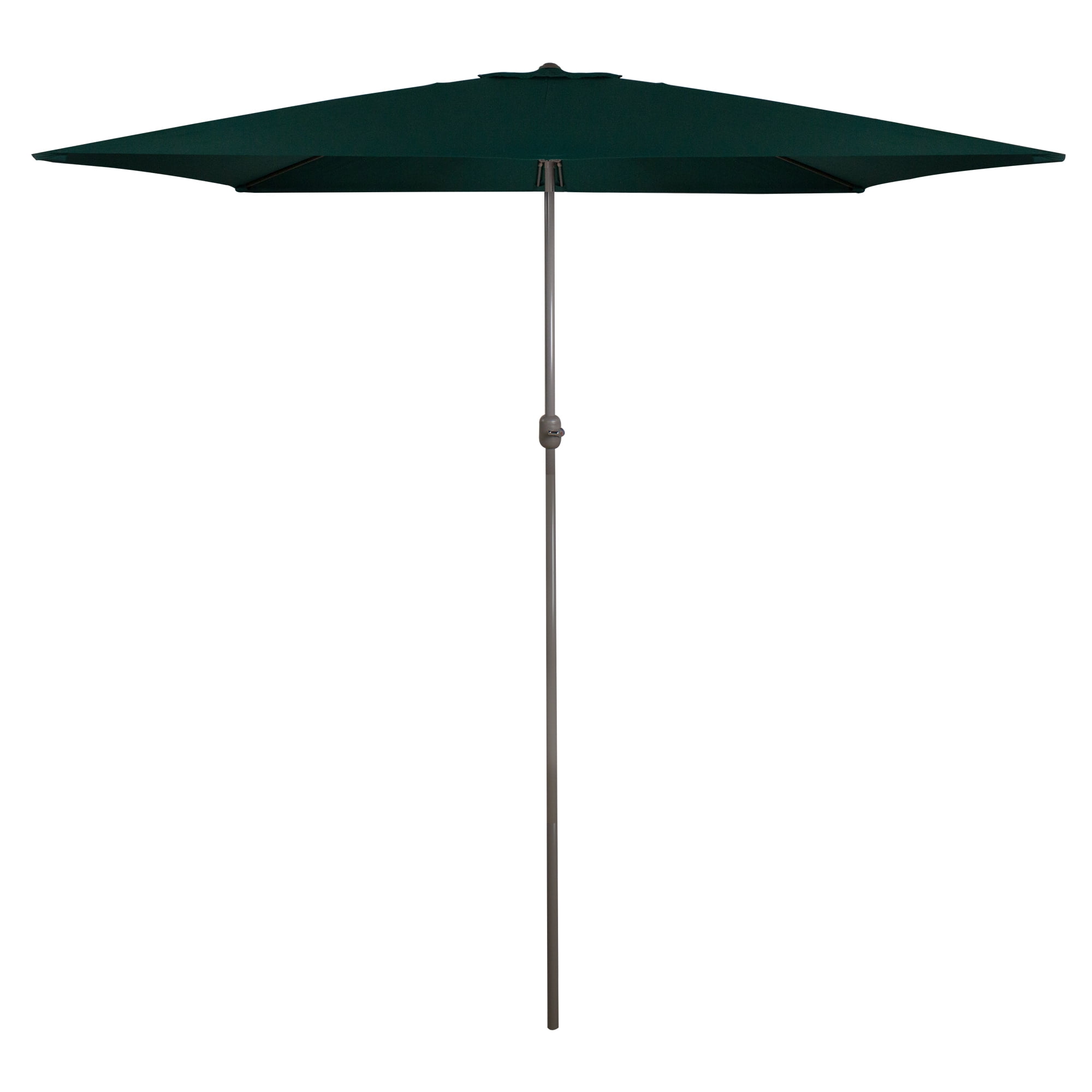 Hunter Green Rectangular Outdoor Patio Umbrella with Hand Crank