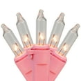 thumbnail image 1 of Northlight 100-Count Clear Mini Christmas Light Set - 20.25' Pink Wire, 1 of 6