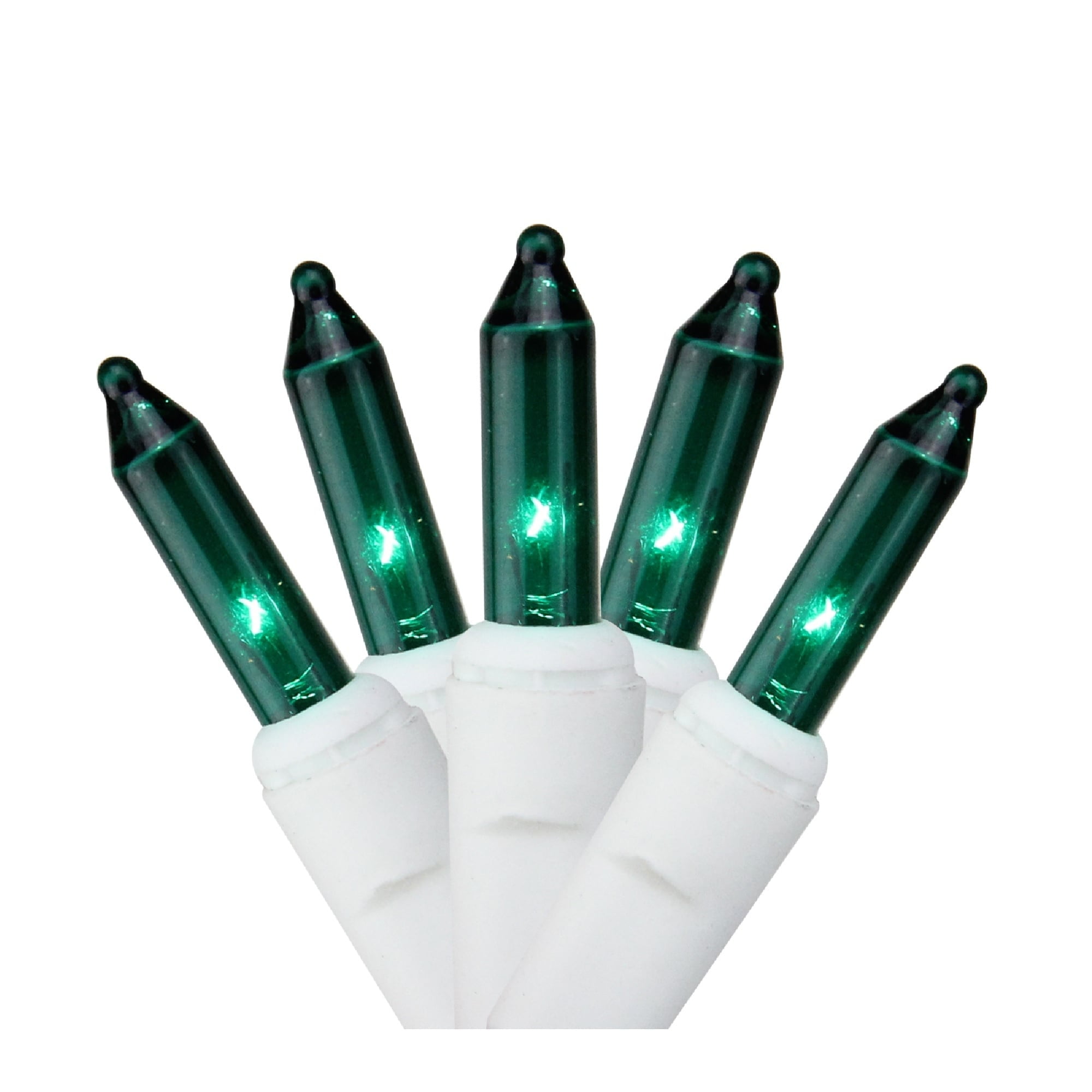 Northlight 100-Count Green Mini Christmas Light Set 4.6ft White Wire - 4.6'