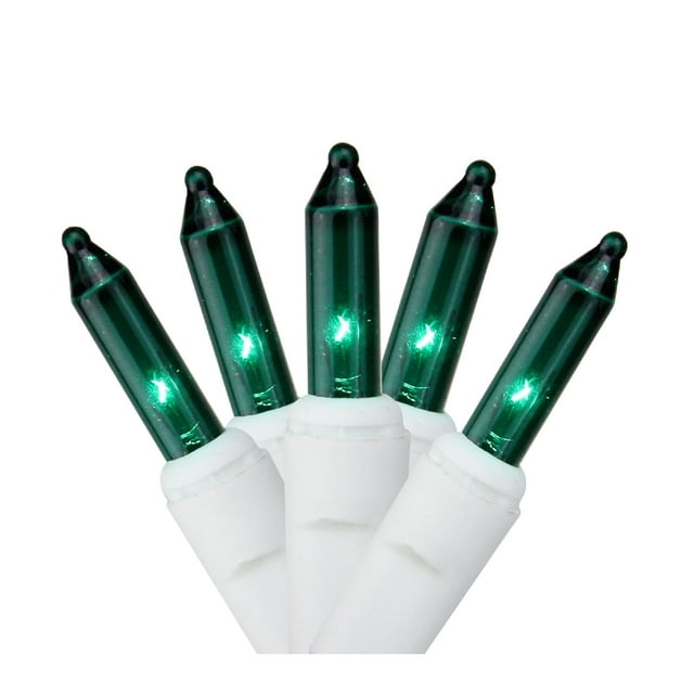 Northlight 100-Count Green Mini Christmas Light Set 4.6ft White Wire - 4.6'