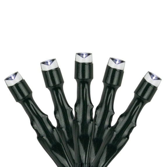 Northlight LED Solar Power 2-Function Outdoor Christmas Light Set - Pure White - 33' Green Wire -