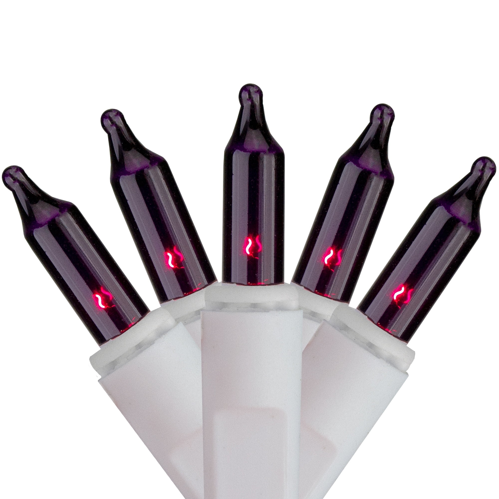 Northlight 100 Count Purple Mini Icicle Christmas Lights - White Wire Icicle Lights