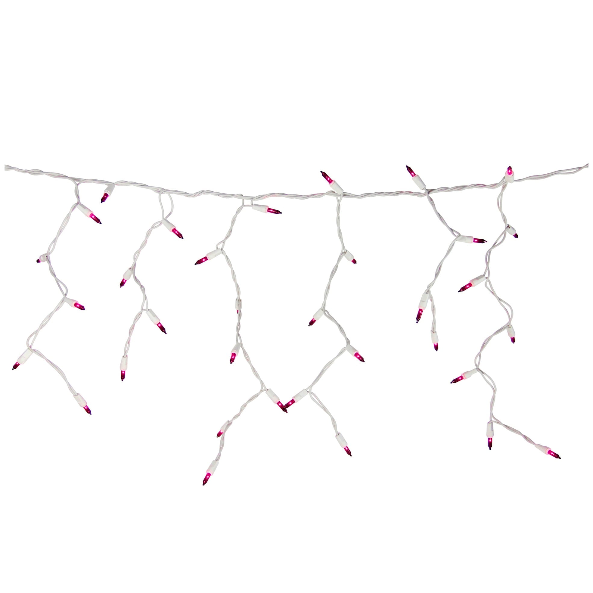 Northlight 100 Count Purple Mini Icicle Christmas Lights - White Wire Mini Lights