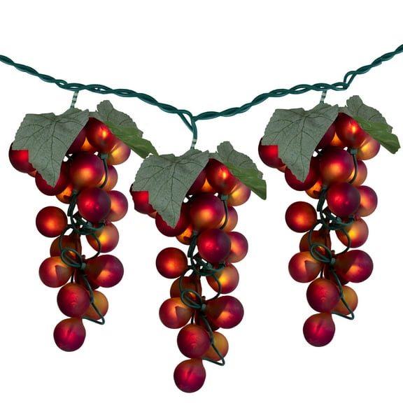 Northlight 100-Count Red Winery Grape Patio Novelty Christmas Light Set, 5ft Green Wire