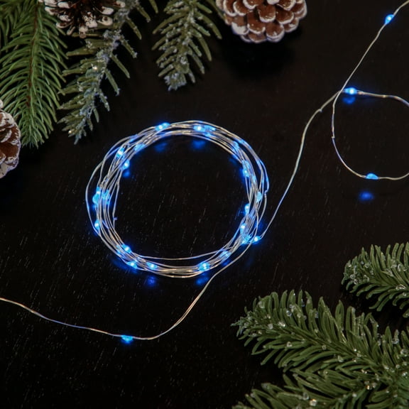 Northlight Micro Fairy Christmas Lights - LED Blue - 16' Copper Wire - 100ct