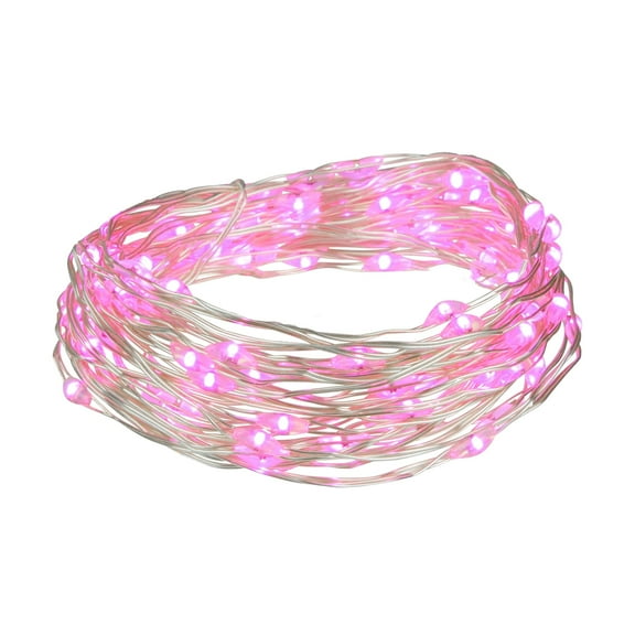 Northlight 100ct LED Micro Fairy Lights  16ft Copper Wire Pink