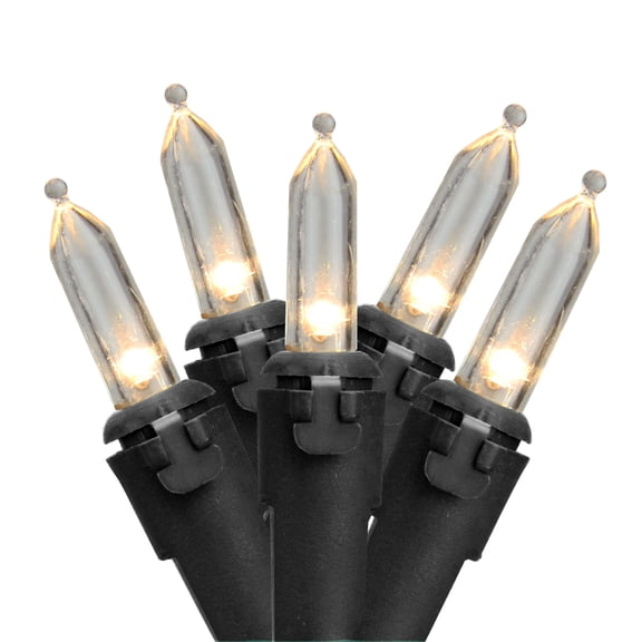 Northlight LED Mini Christmas Lights - Warm White - 33' Black Wire - 100ct