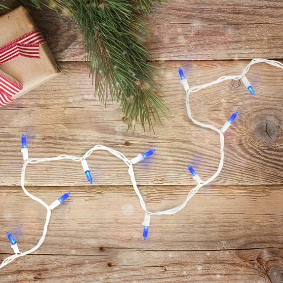 Northlight LED Mini Christmas Lights - Blue - 33' White Wire - 100ct