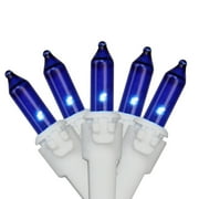Northlight Mini Incandescent Christmas Lights - Blue - 20.25' White Wire - 100ct