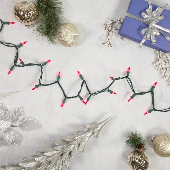 Northlight Mini Incandescent Christmas Lights - Pink - 20.25' Green Wire - 100ct