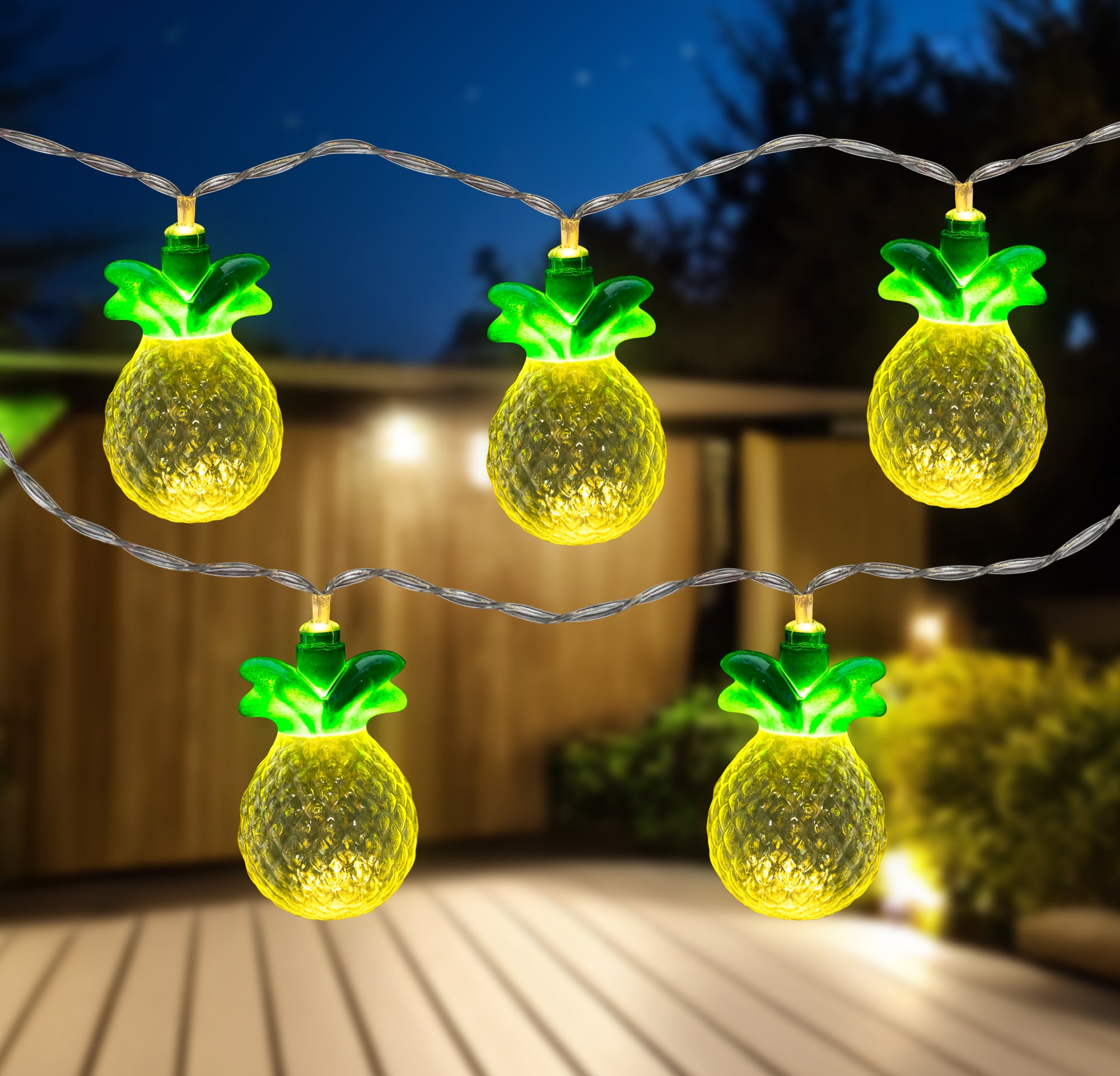 Northlight LED Pineapple Indoor Outdoor Patio Light Set - 4.5' Clear Wire - 10ct
