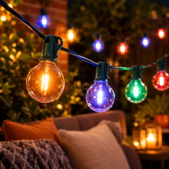 Northlight LED G50 Globe Indoor Outdoor Patio Lights - Multicolor - 9' Green Wire - 10ct